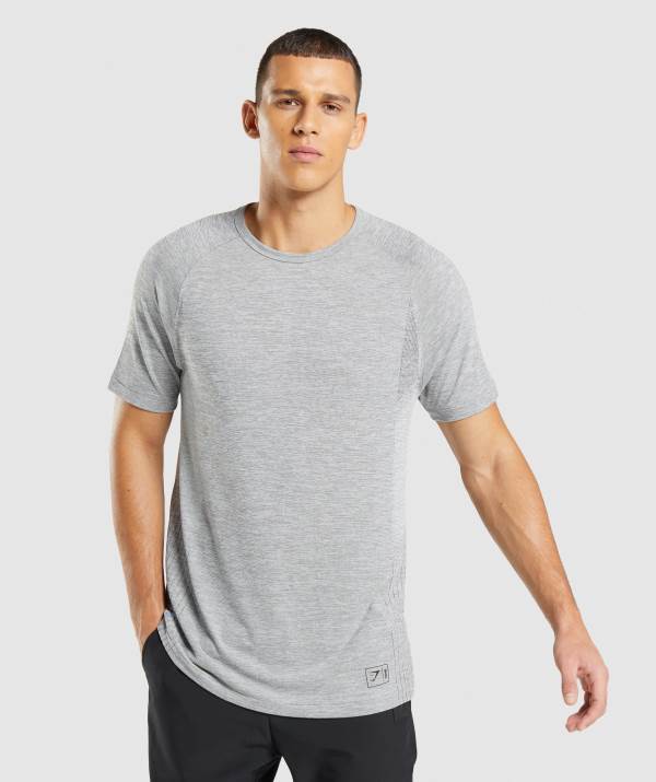 Panske Tricka Gymshark Retake Seamless Svetlo Čierne Siva | JV2614509